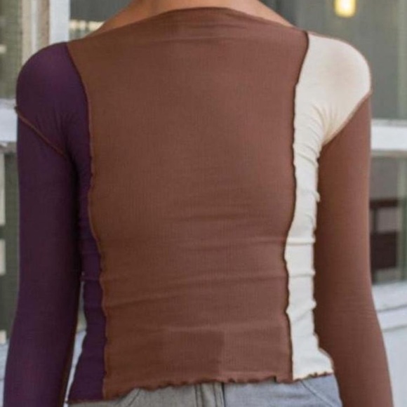 Baserange Olleta top, multi brown S - Picture 3 of 3